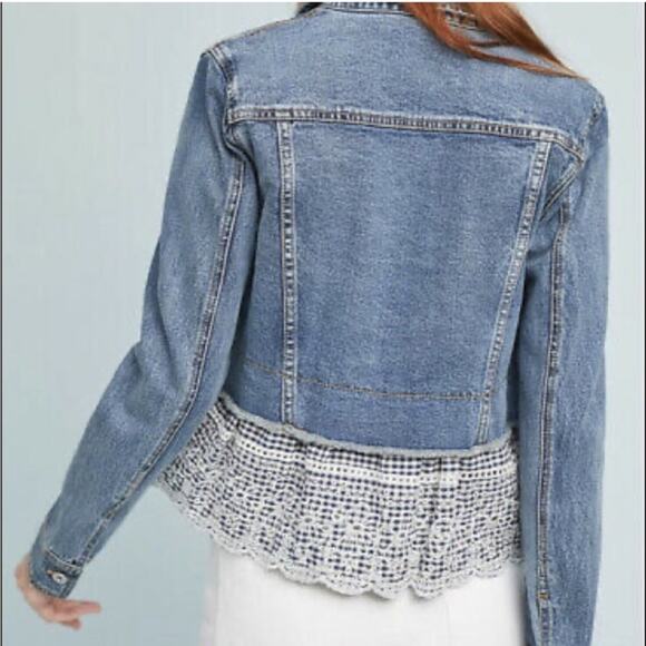 Anthropologie Pilcro and The Letterpress Eyelet Denim Jacket - Picture 2 of 10